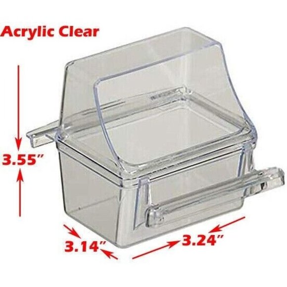 Hanging Bird Feeders for Cage transparent Plastic Food Container 3X pieces - Picture 2 of 2